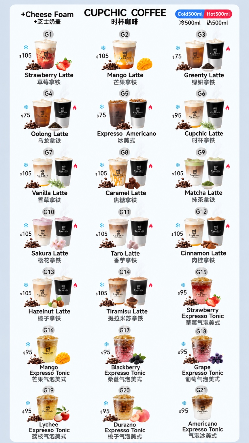 Menú: Cupchic Coffee